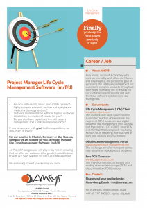 Einstellung: Projektmanager/in Life Cycle Management Software